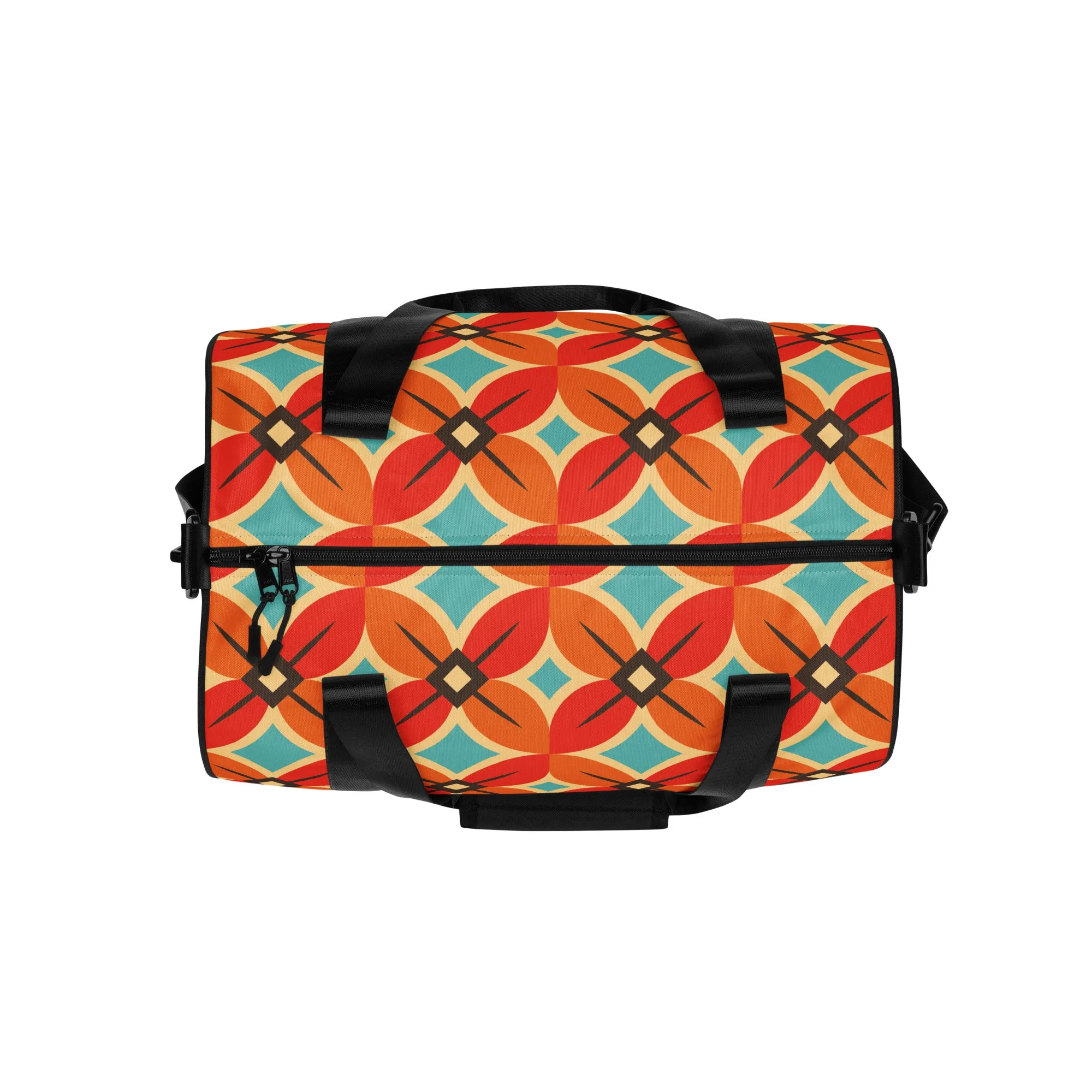Retro Flower Pattern - Sustainably Made Gym Bag
