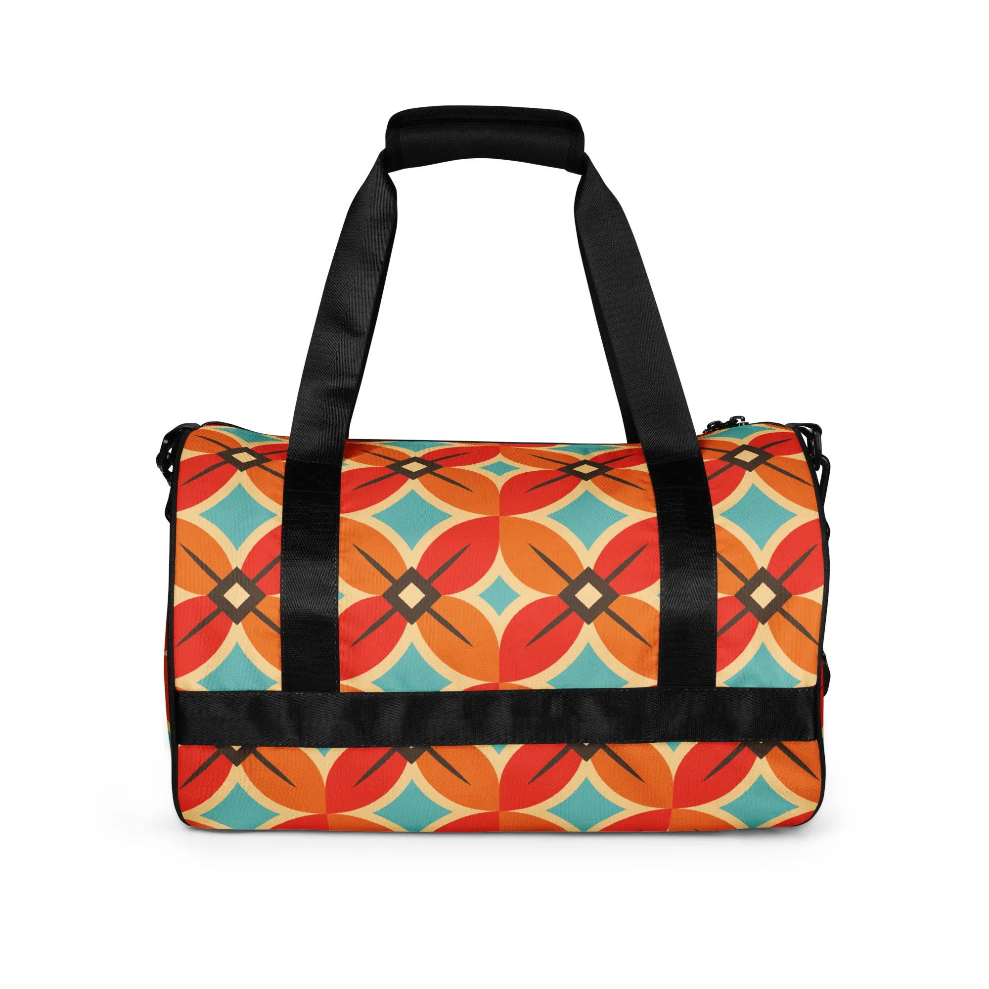 Retro Flower Pattern - Sustainably Made Gym Bag