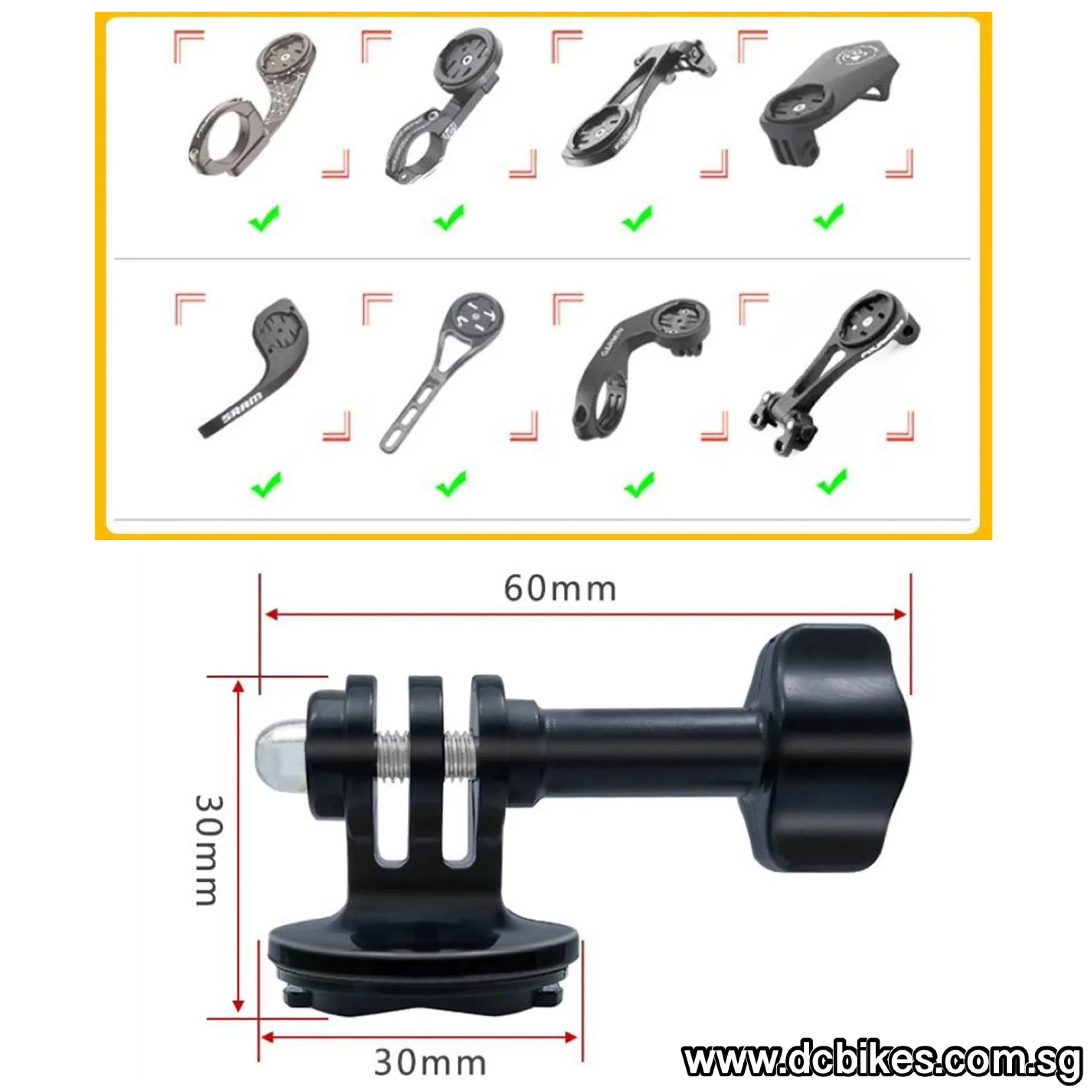 Road Mountain Bike EIEIO Adapter For GoPro Camera On Garmin Adapter Base Mount