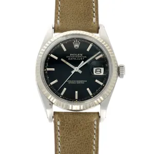 Rolex Datejust Black Gilt Watch Ref. 1601