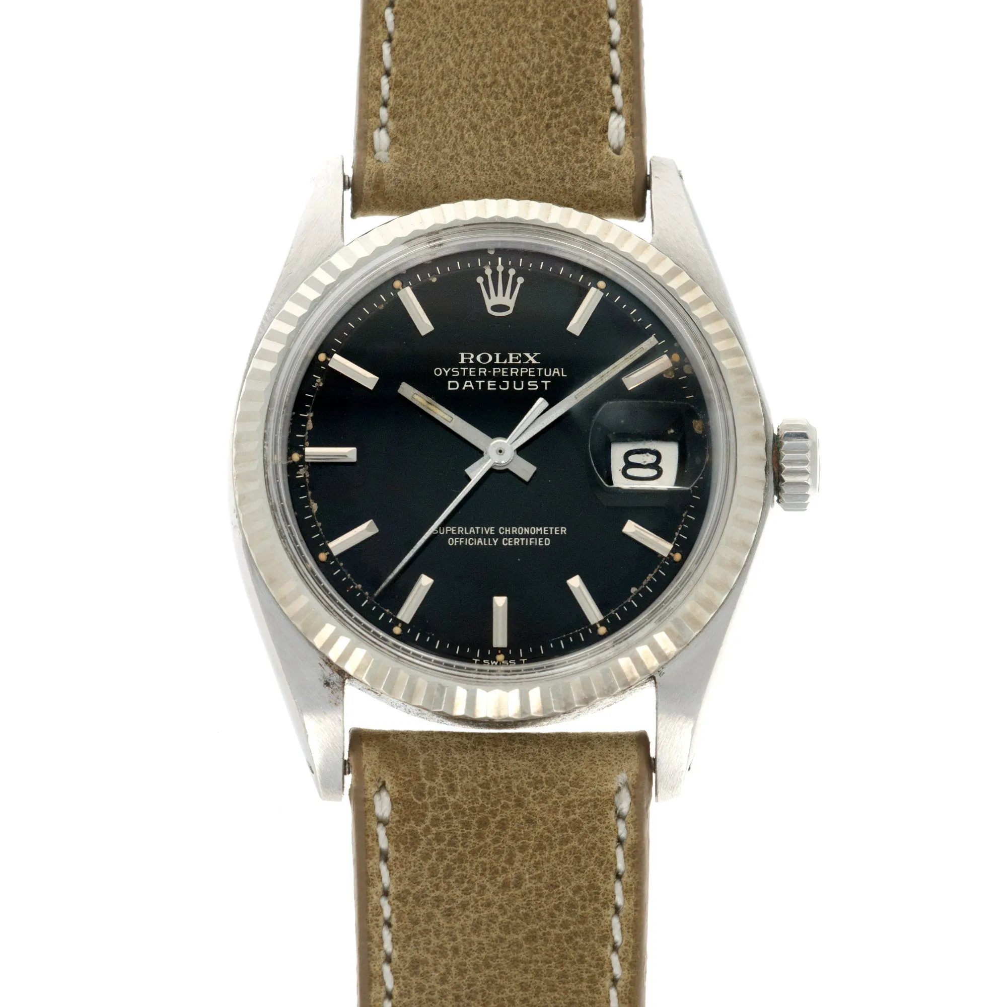 Rolex Datejust Black Gilt Watch Ref. 1601