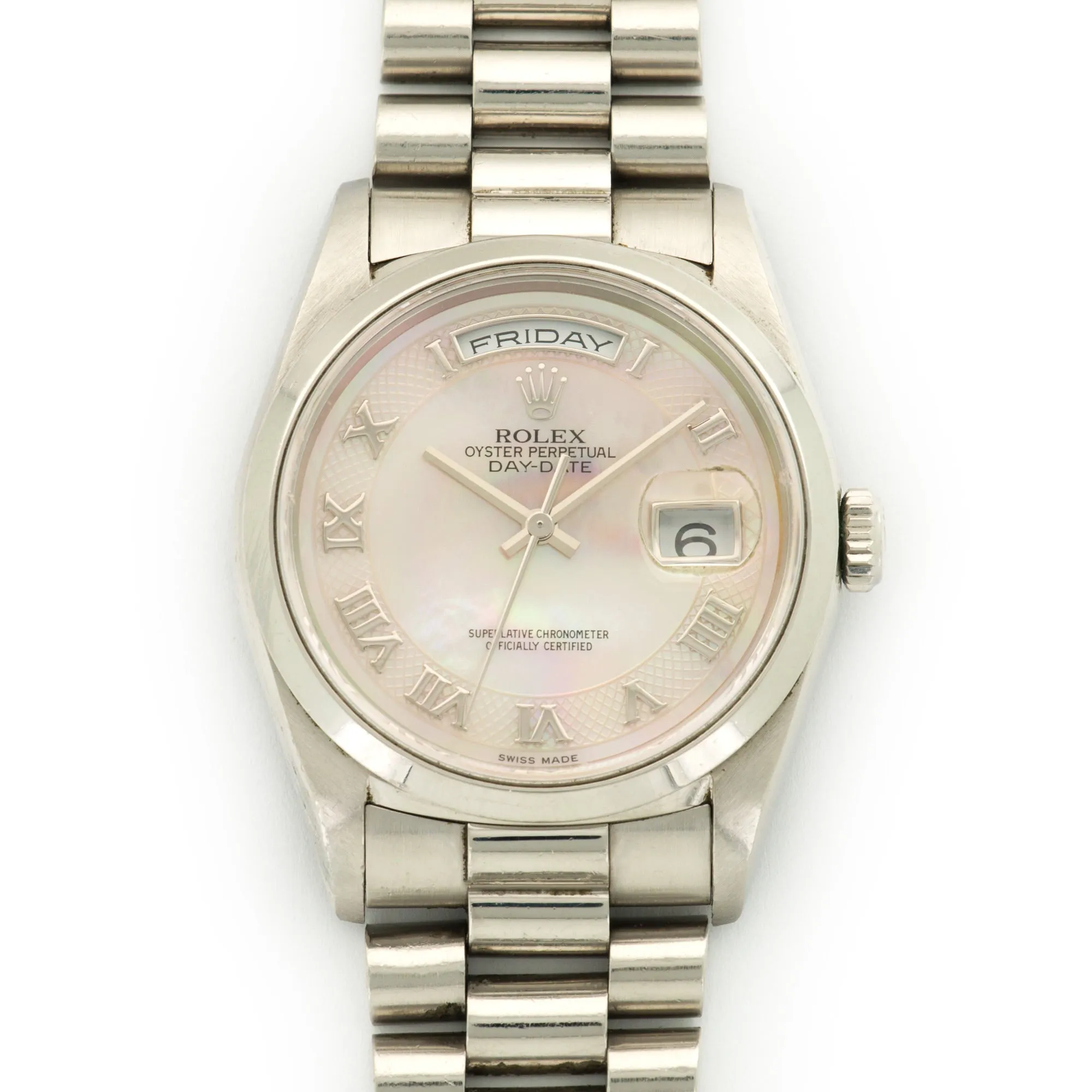 Rolex Platinum Day-Date Mother of Pearl Watch Ref. 18206