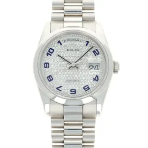 Rolex Platinum Day-Date Pave Diamond Watch Ref. 118206