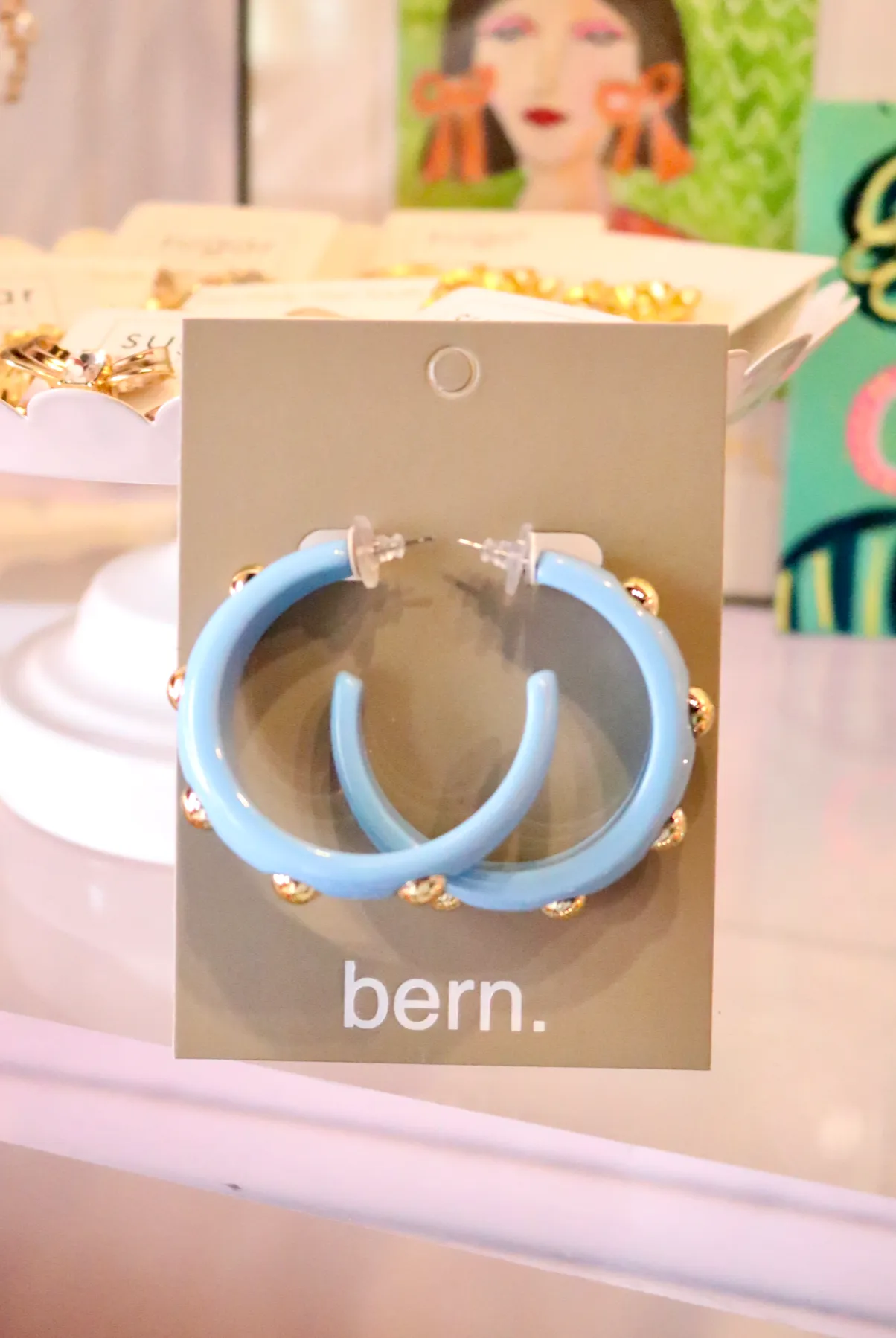 Rouge Studded Hoop | Citadel Blue