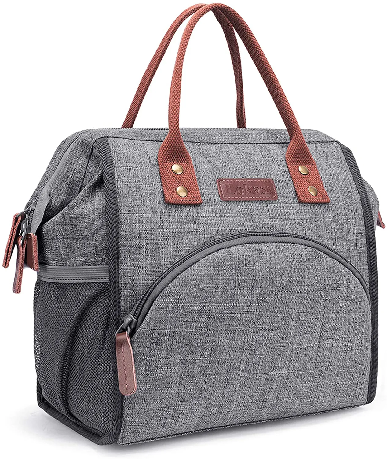 Rynx | Lokass Lunch Bag Insulated Lunch Box Wide Open Lunch Tote Bag Large Drink Holder Durable Nylon Snacks Organizer With Removable Shoulder Strap For Woman Man Adults Work Outdoor, Sloth