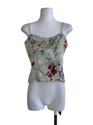 Sage Green Floral Sleeveless Top