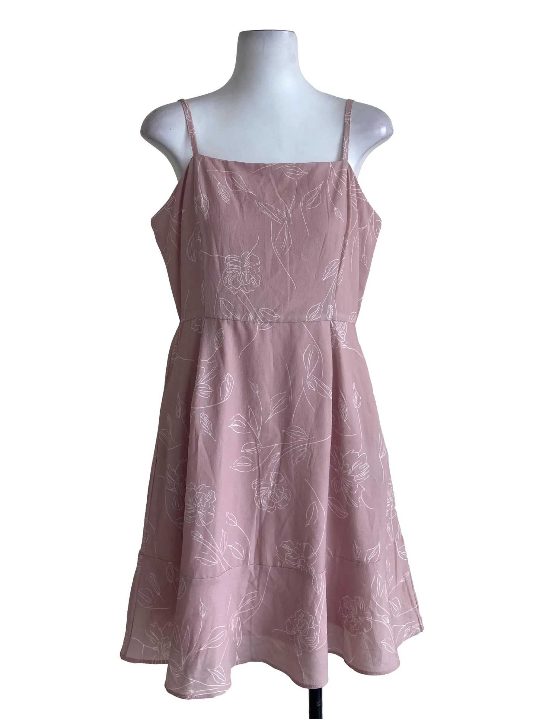 Salmon Pink Apron Sleeveless Dress