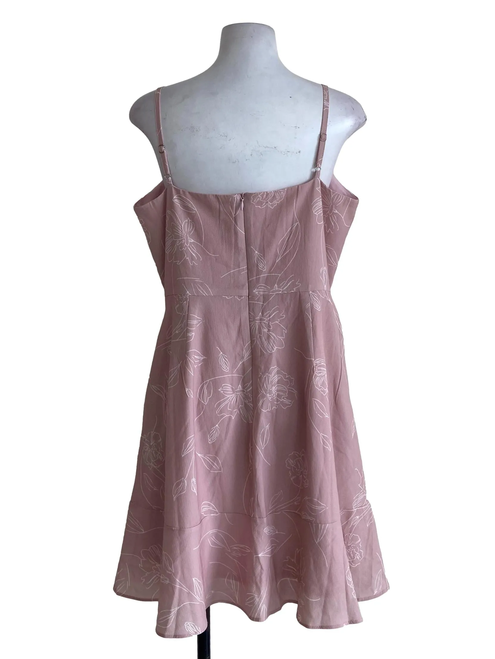 Salmon Pink Apron Sleeveless Dress