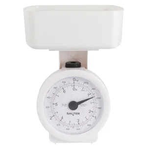 Salter Mechanical Kitchen Scale, 3kg Capacity, condition new, open, scruffy box
