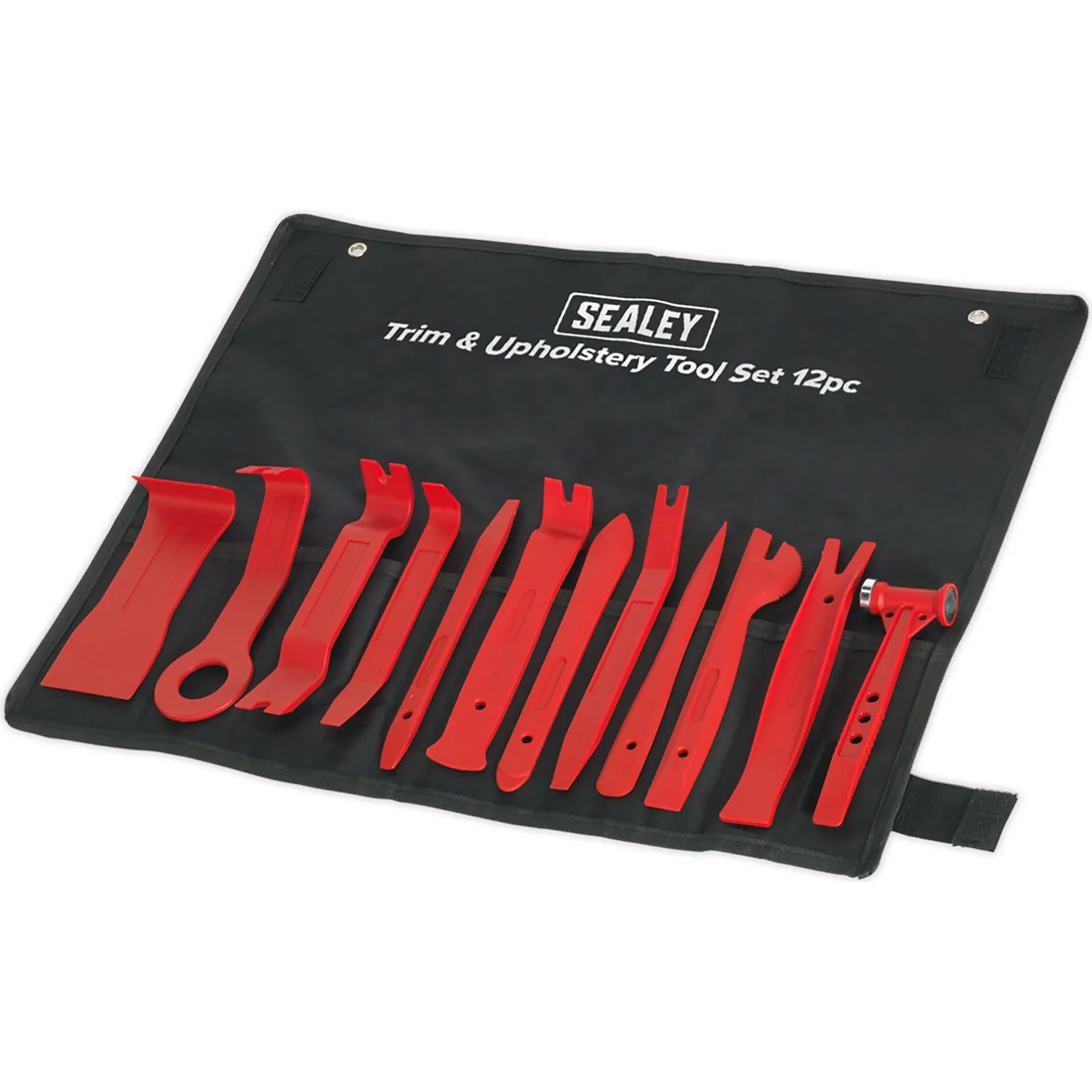 Sealey 12 Piece Trim and Upholstery Tool Set in Tool Roll Trim Hammer Panel Removal