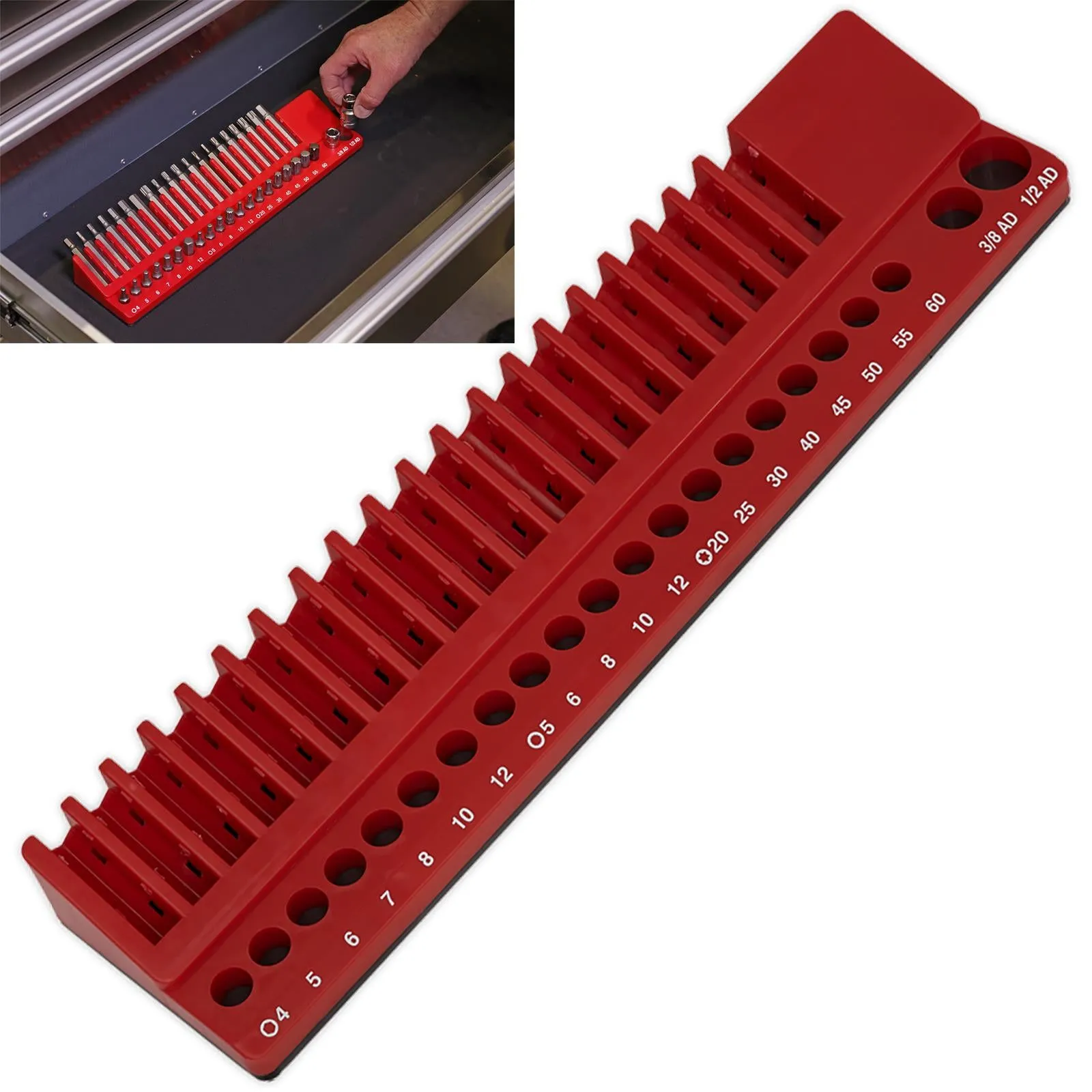 Sealey Premier Magnetic Bit Holder Tray 42 Bit Capacity for 10mm Hex Drive Bits