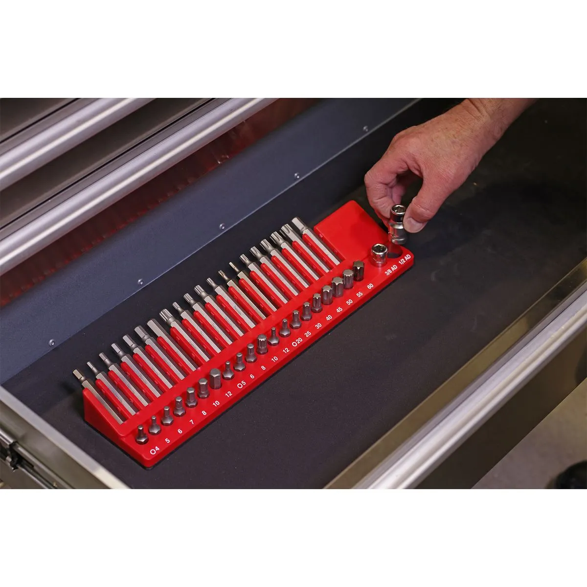 Sealey Premier Magnetic Bit Holder Tray 42 Bit Capacity for 10mm Hex Drive Bits