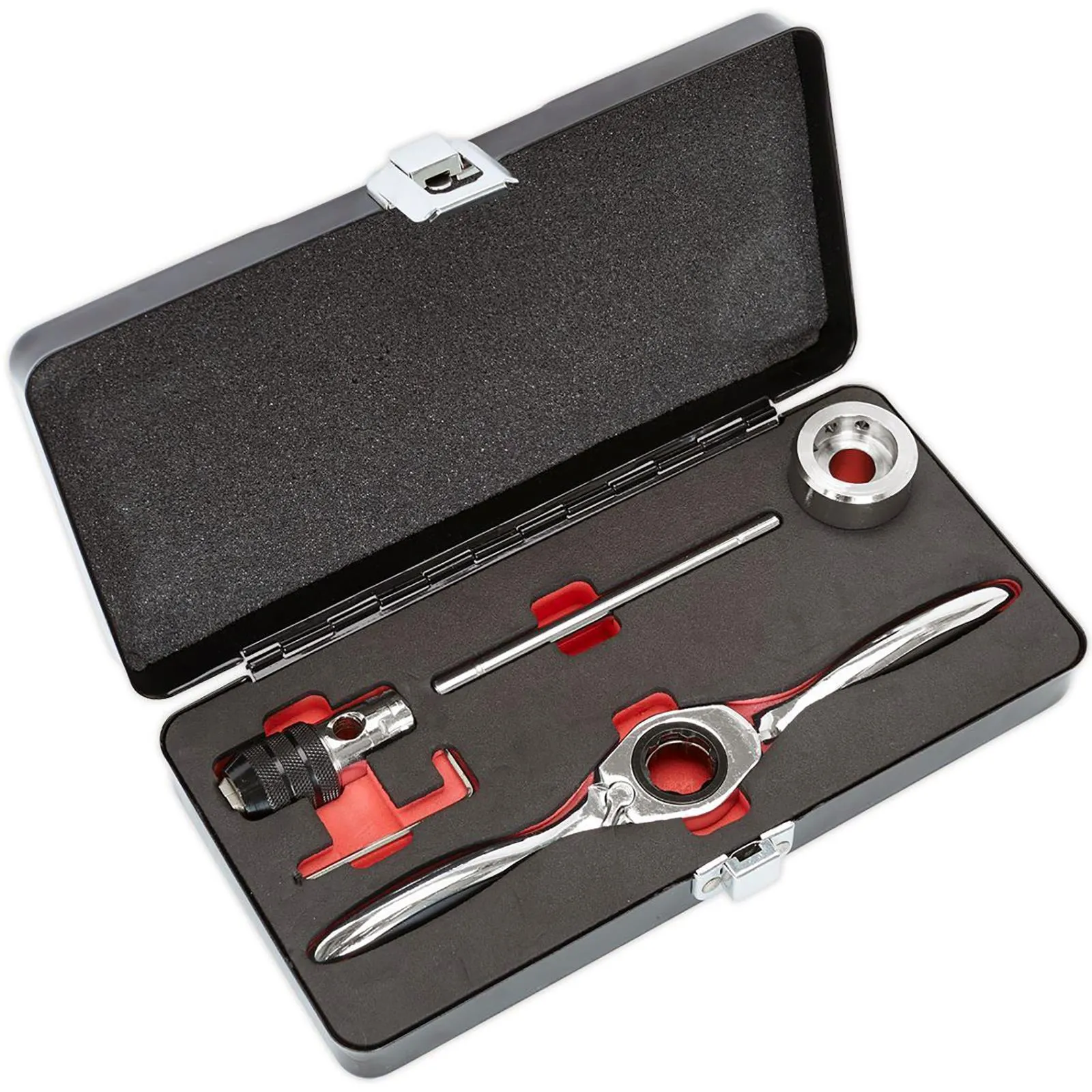 Sealey Tap & Die Holder Set Bi-Directional Ratchet Thread Repair M3-M12 5pc