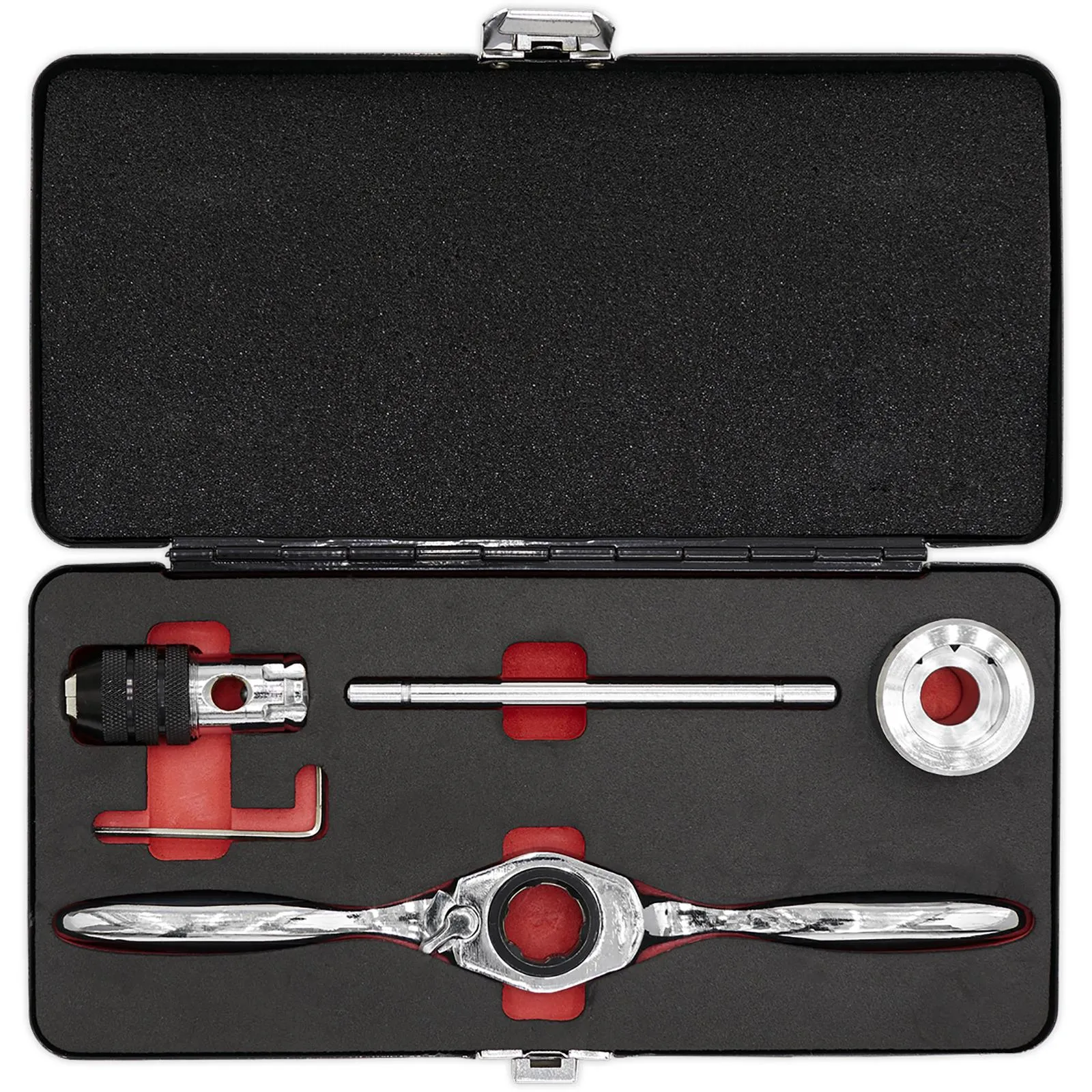 Sealey Tap & Die Holder Set Bi-Directional Ratchet Thread Repair M3-M12 5pc