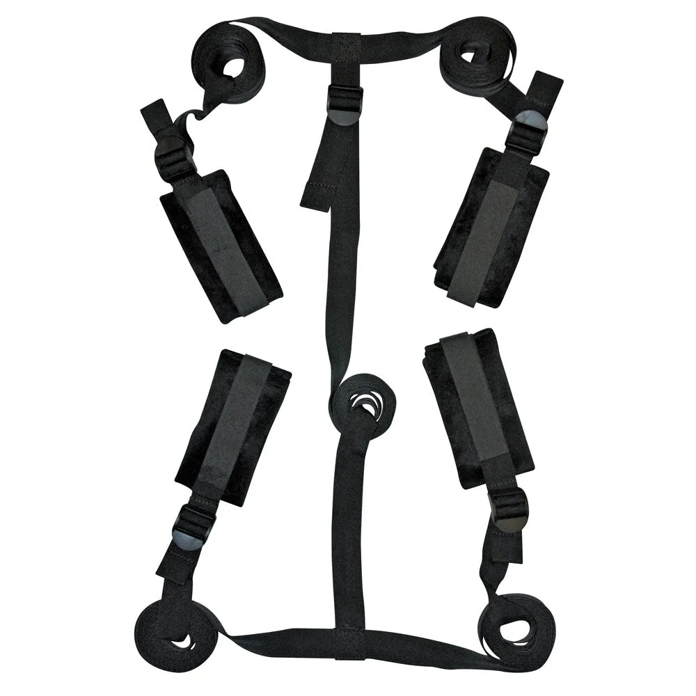 Sex & Mischief Bed Bondage Restraint Kit - Black