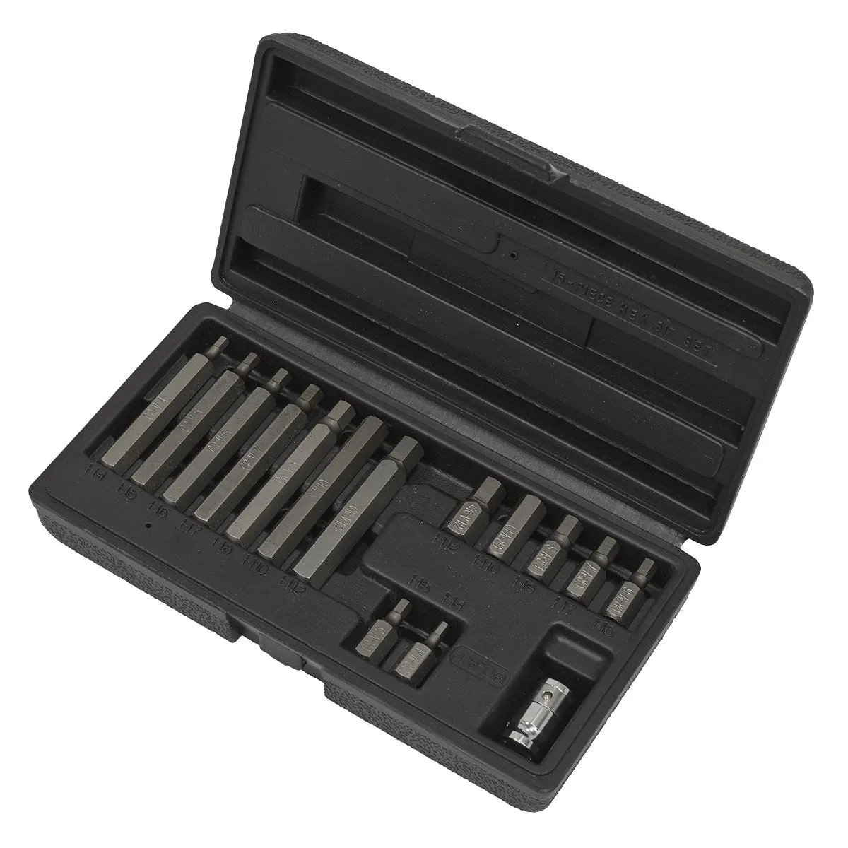 Siegen by Sealey Hex Bit & Holder Set 15pc - Metric