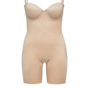 Spanx suit your fancy underwire removable straps cup bodysuit champagne New