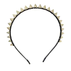Spiked Studded Punk Chrome Conical Stud Black Alice Hair Band