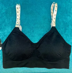 Strap- It Bra - Black with Silver Studded Straps