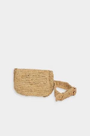 Straw Belt Bag in Natural