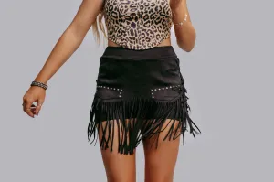 Stud Fringe Skort