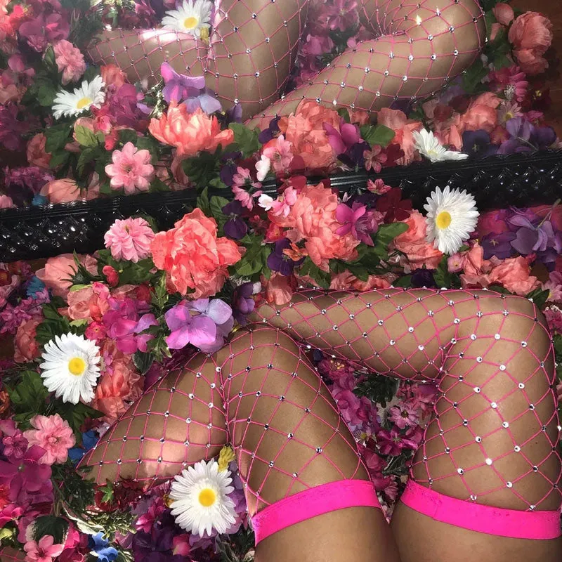 Studded Fishnet Mesh Studded Sexy Stockings