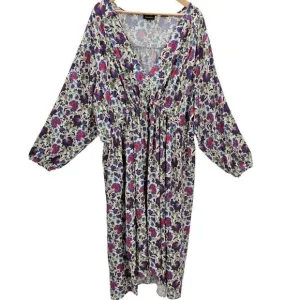 Summersalt Womens Plus Size 2XL The Cinched Waist Caftan Dress in Vintage Floral