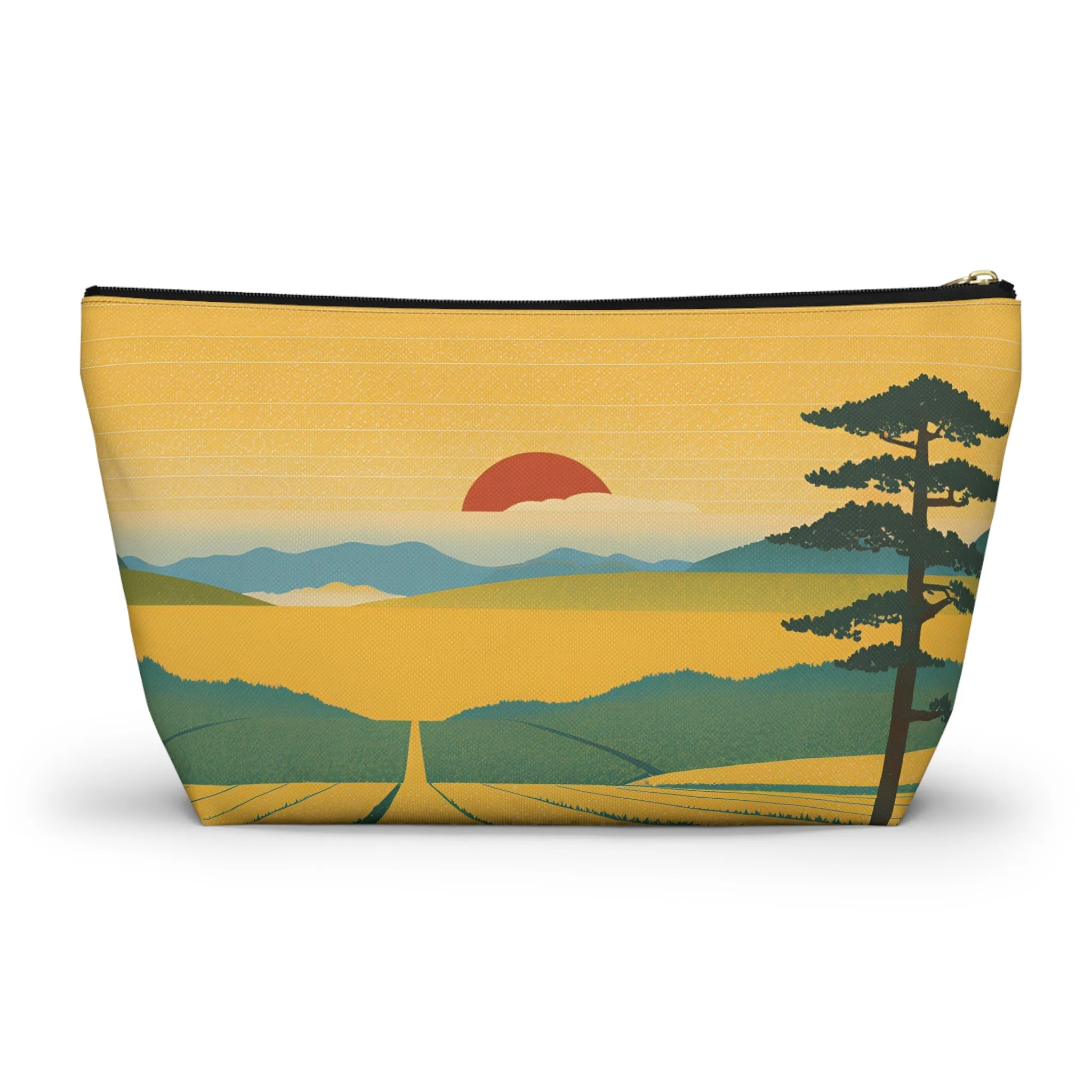 Sunset Over the Fields | Portable Tech Pouch for Gamers & Remote Workers