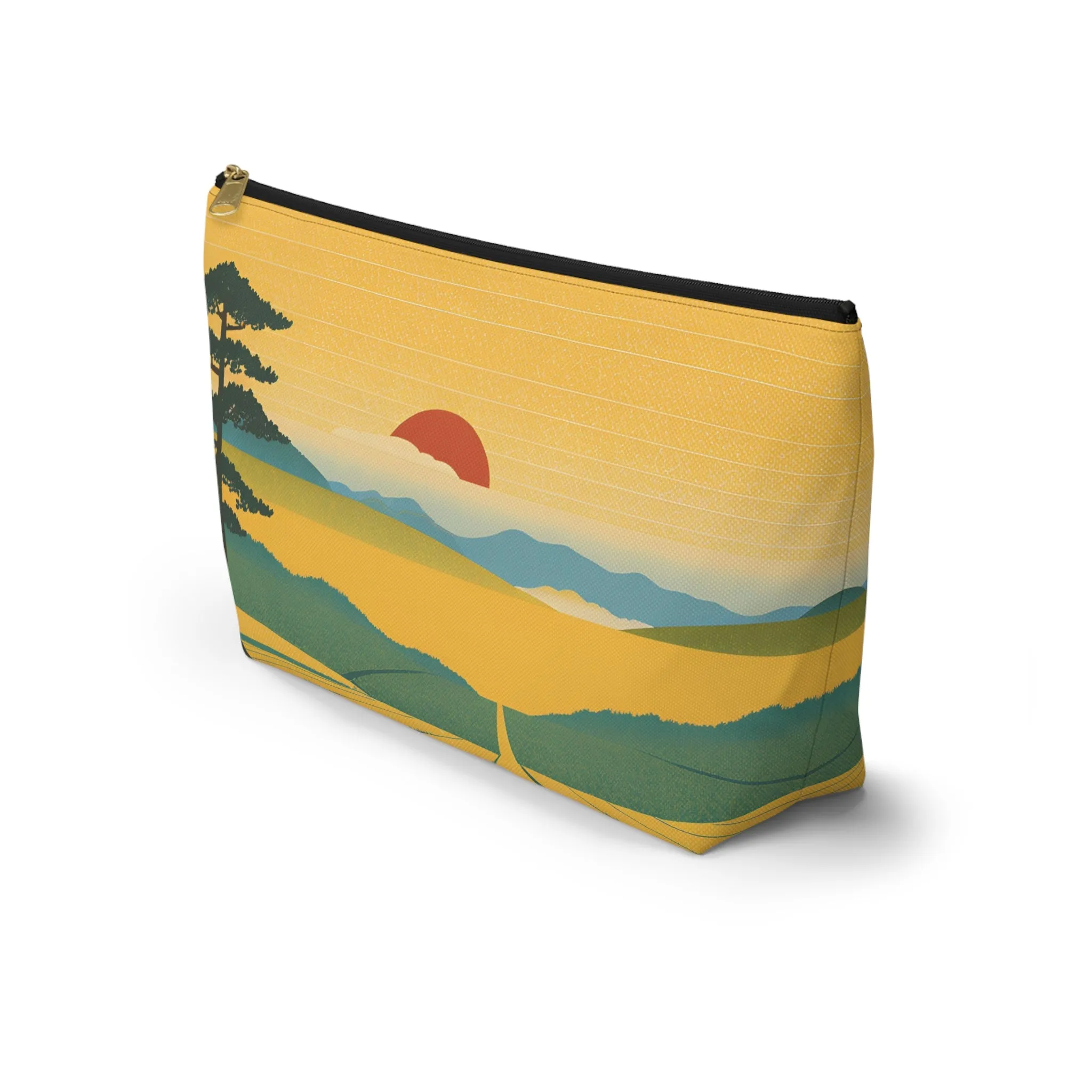 Sunset Over the Fields | Portable Tech Pouch for Gamers & Remote Workers
