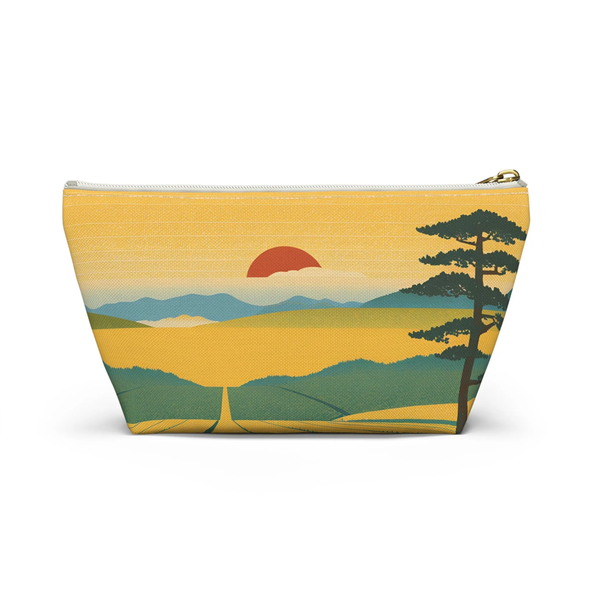 Sunset Over the Fields | Portable Tech Pouch for Gamers & Remote Workers