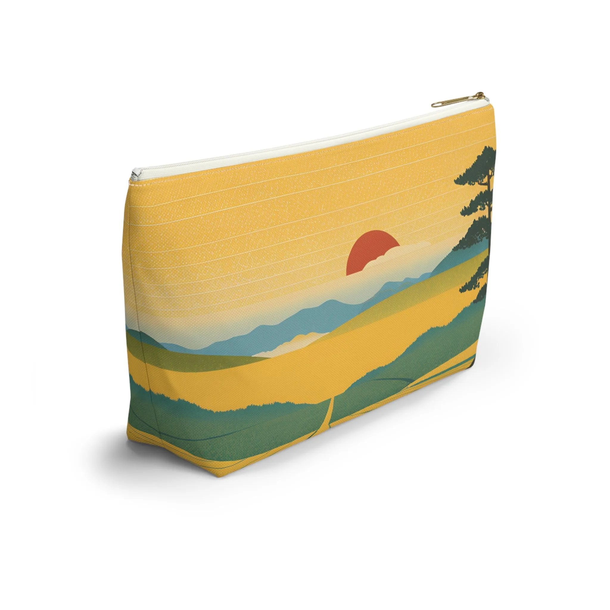 Sunset Over the Fields | Portable Tech Pouch for Gamers & Remote Workers