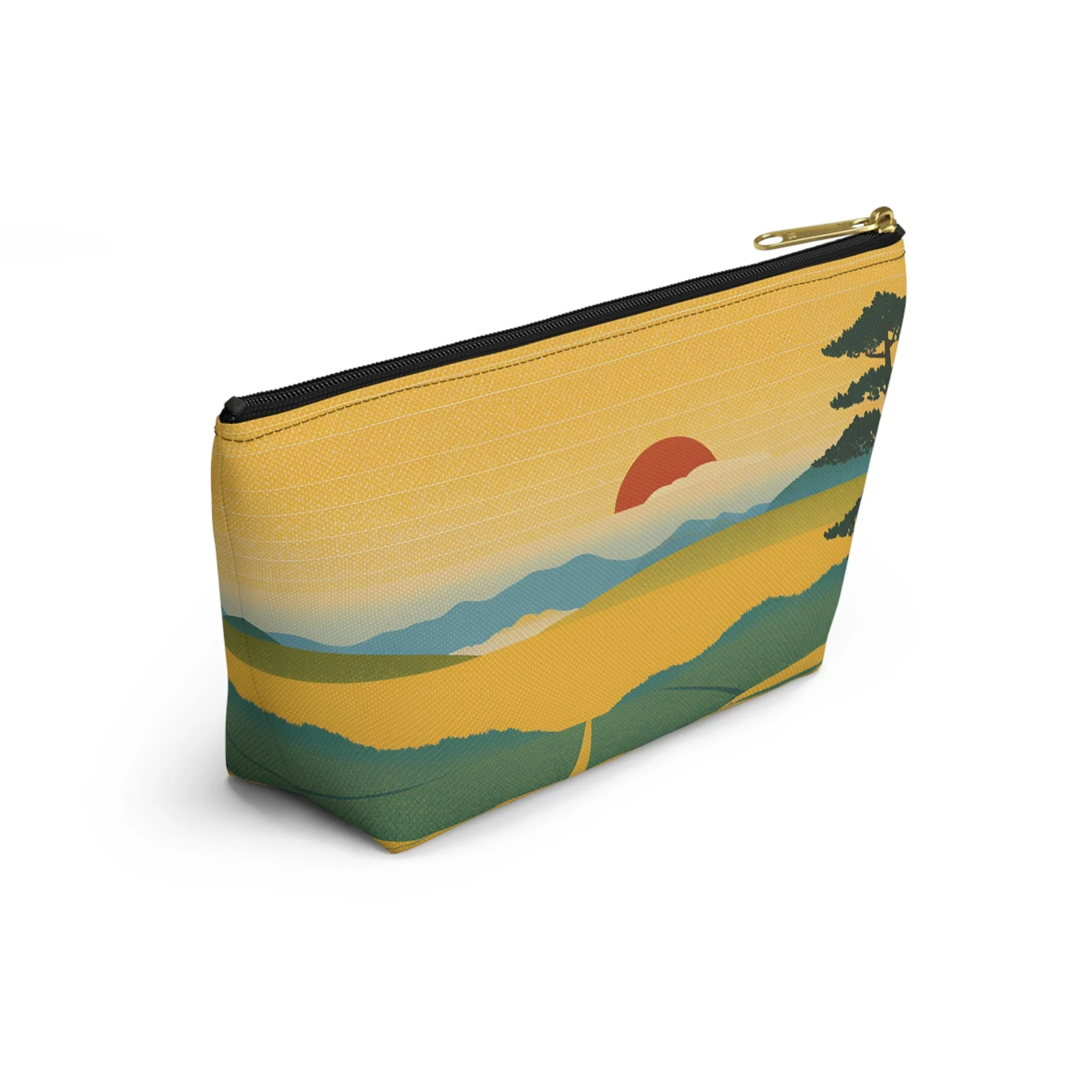 Sunset Over the Fields | Portable Tech Pouch for Gamers & Remote Workers