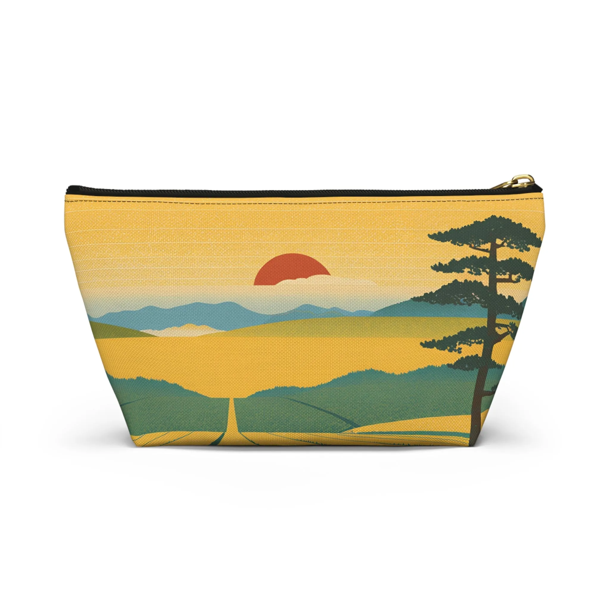 Sunset Over the Fields | Portable Tech Pouch for Gamers & Remote Workers