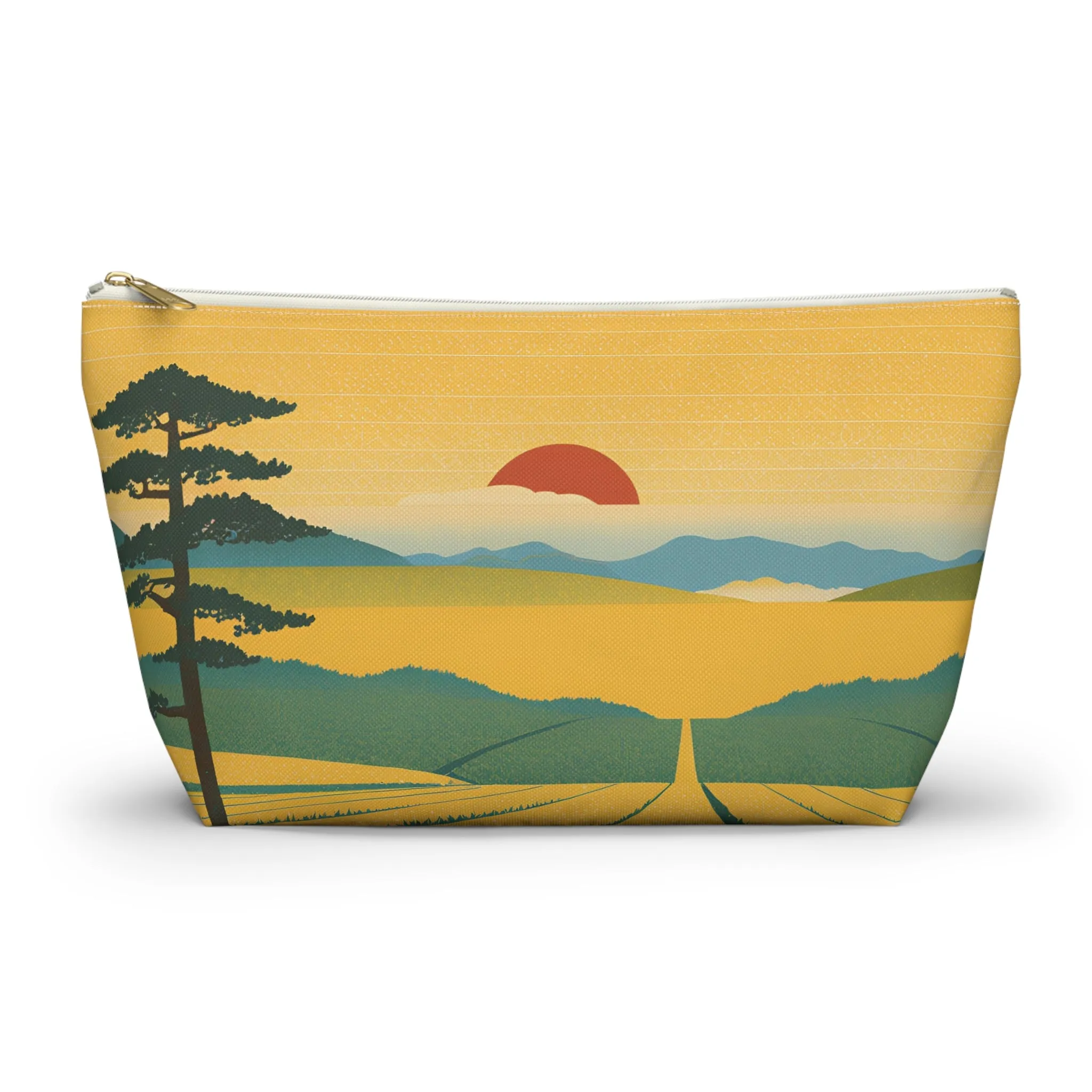 Sunset Over the Fields | Portable Tech Pouch for Gamers & Remote Workers
