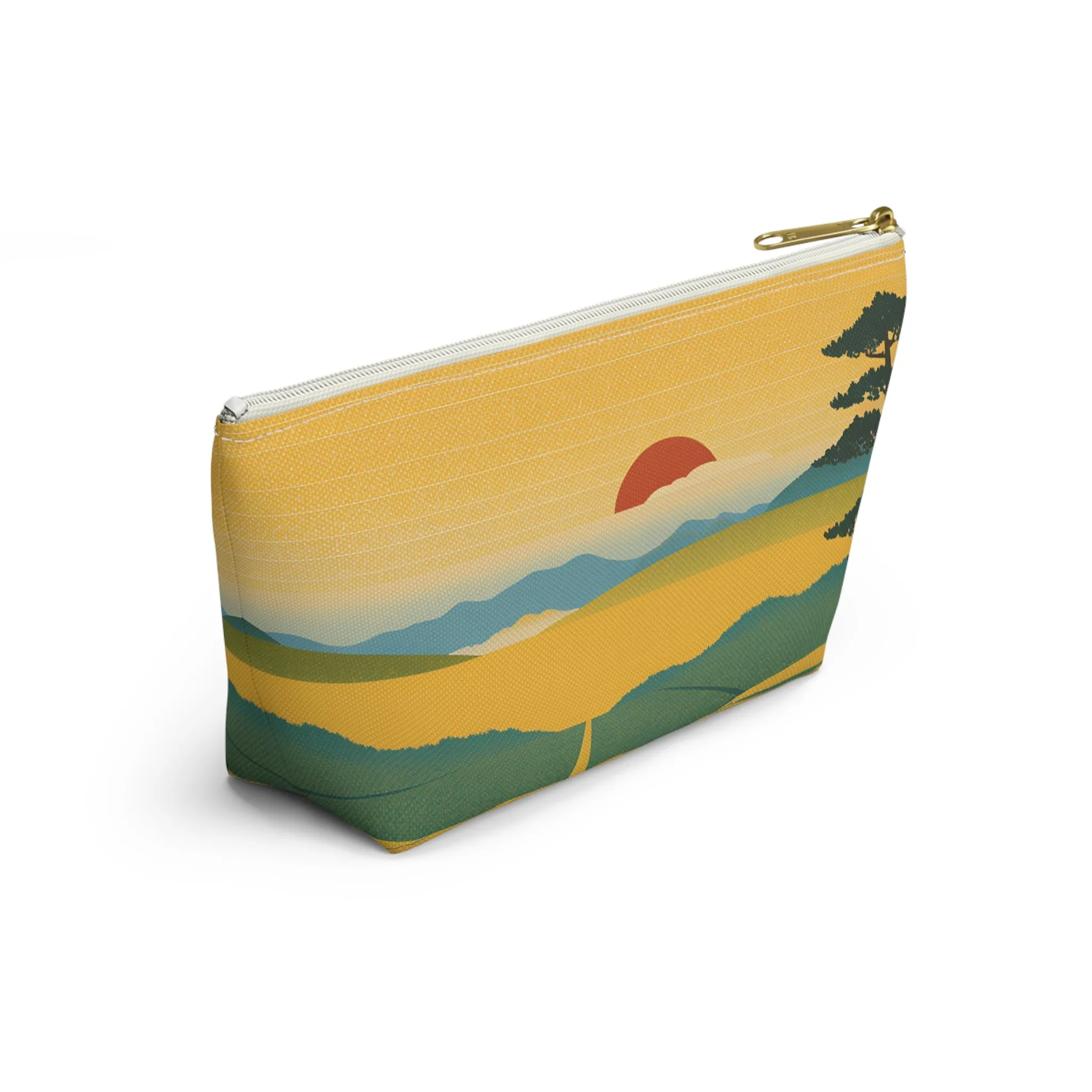Sunset Over the Fields | Portable Tech Pouch for Gamers & Remote Workers