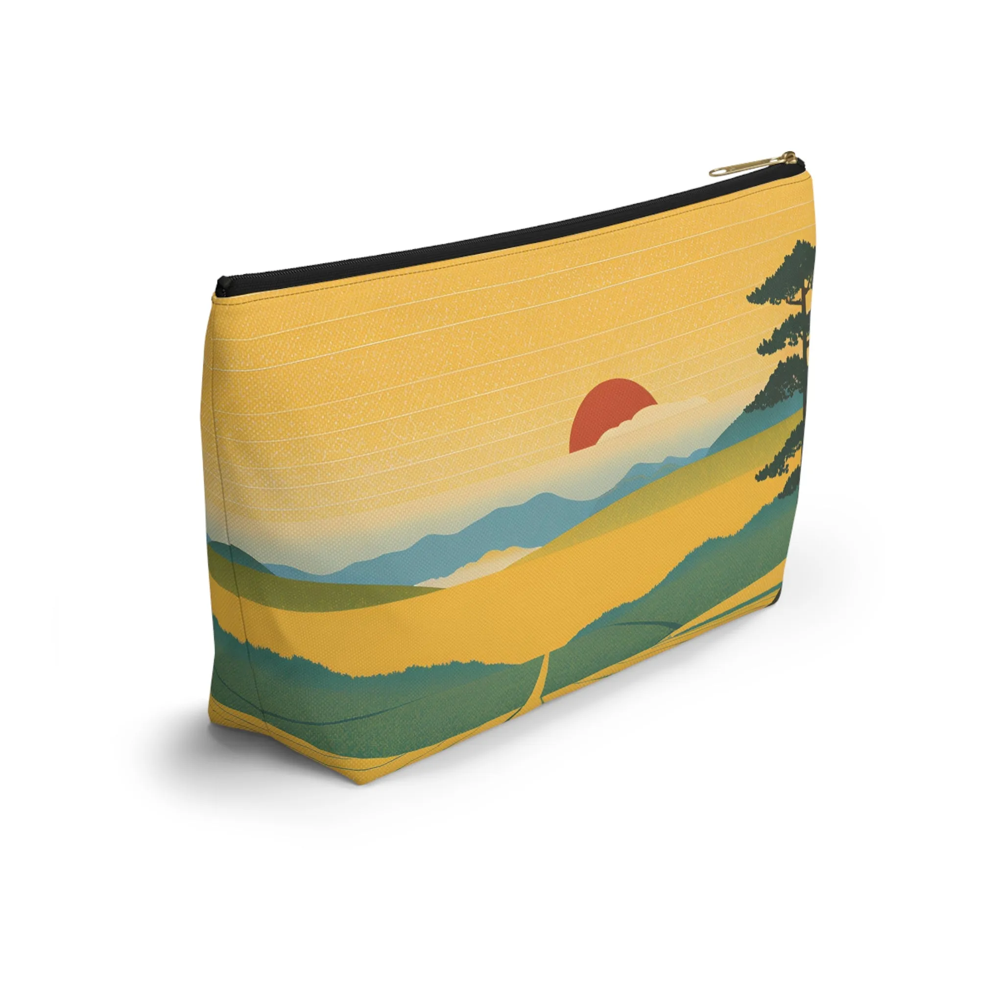 Sunset Over the Fields | Portable Tech Pouch for Gamers & Remote Workers