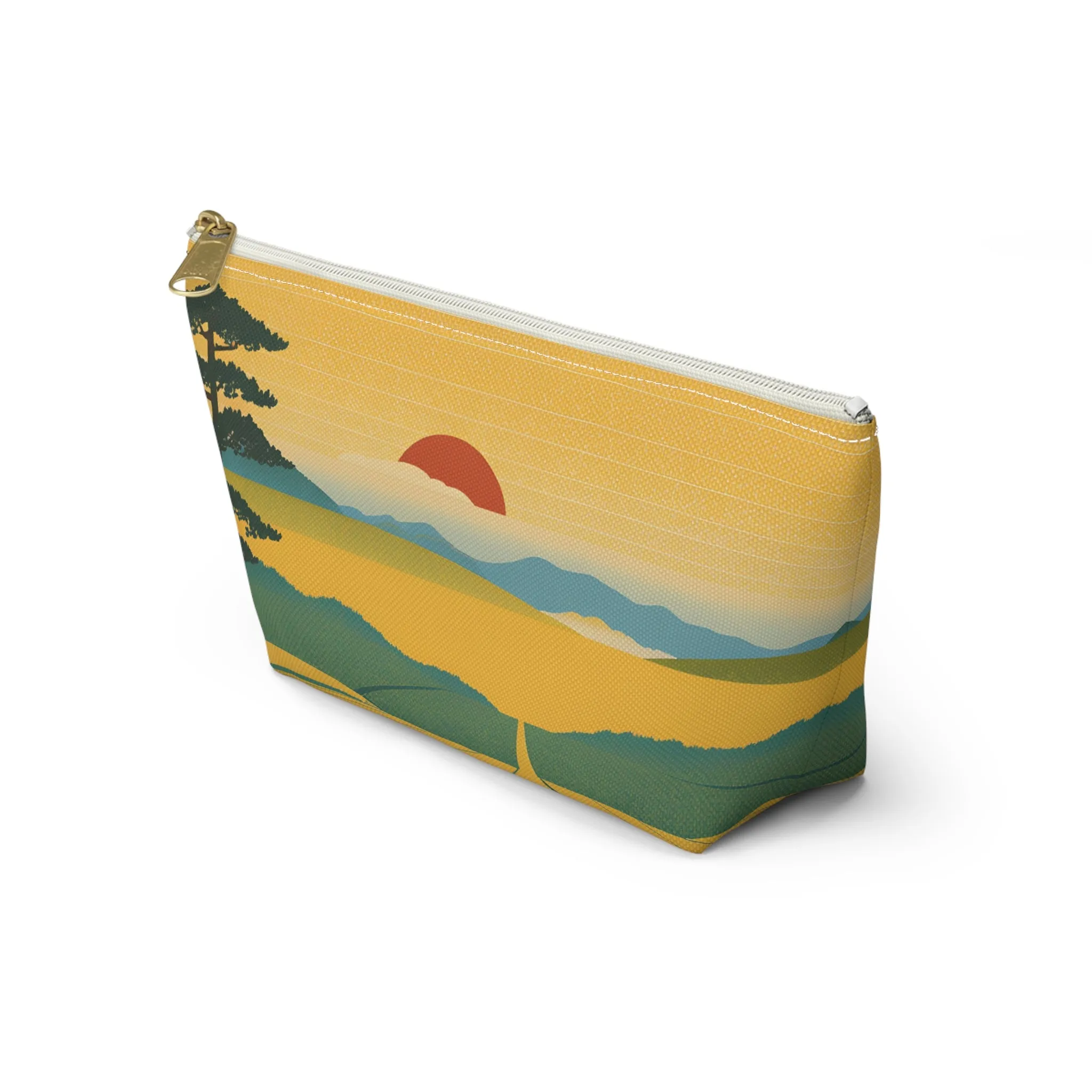 Sunset Over the Fields | Portable Tech Pouch for Gamers & Remote Workers