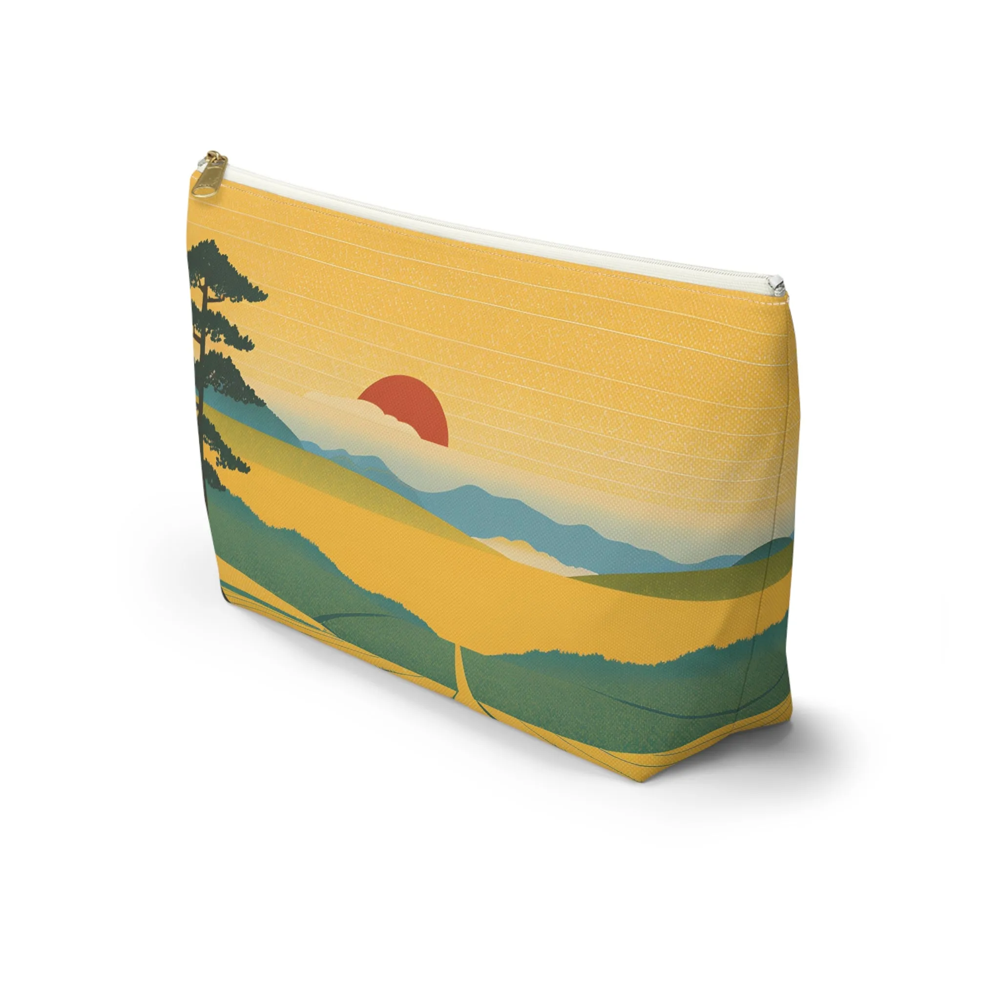 Sunset Over the Fields | Portable Tech Pouch for Gamers & Remote Workers