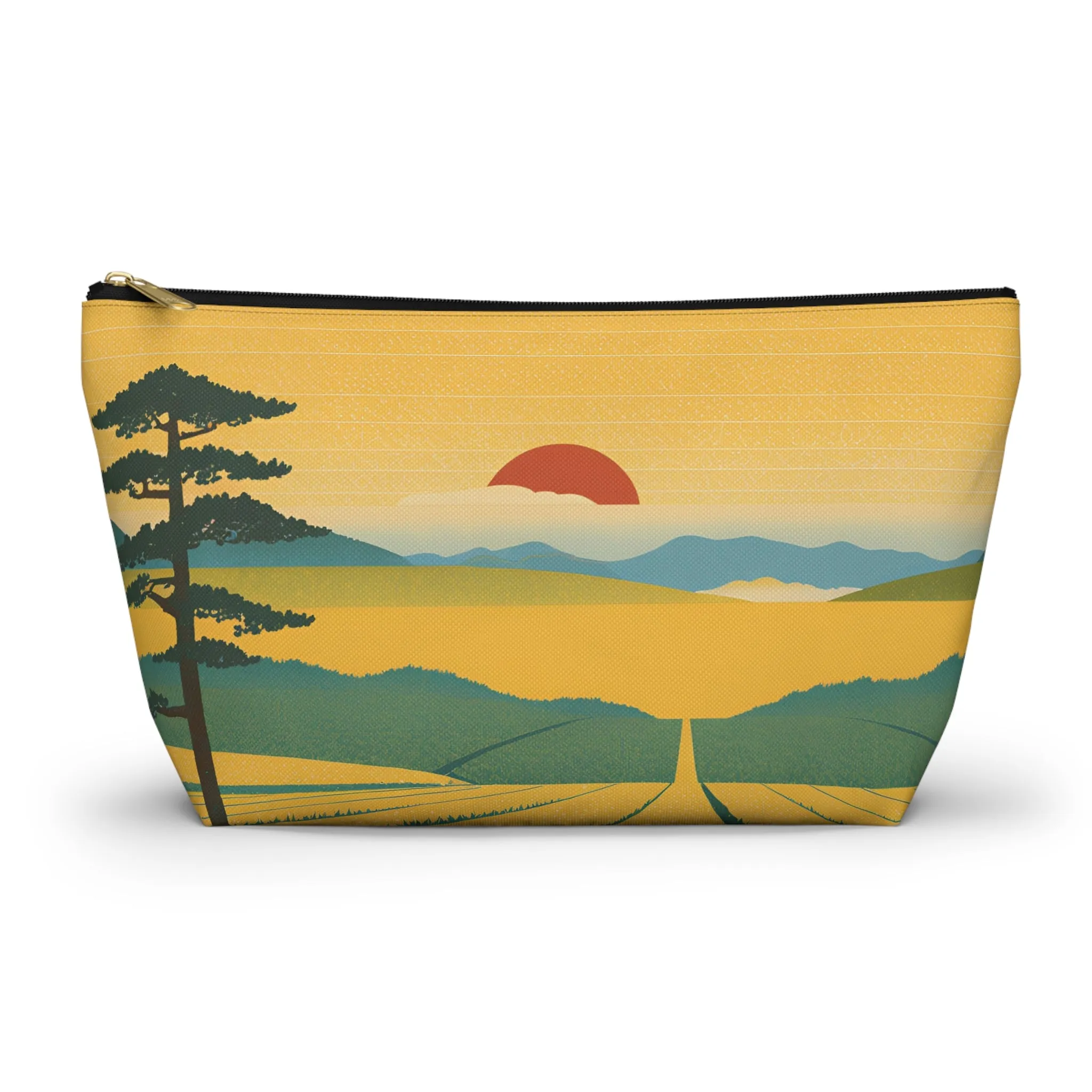 Sunset Over the Fields | Portable Tech Pouch for Gamers & Remote Workers