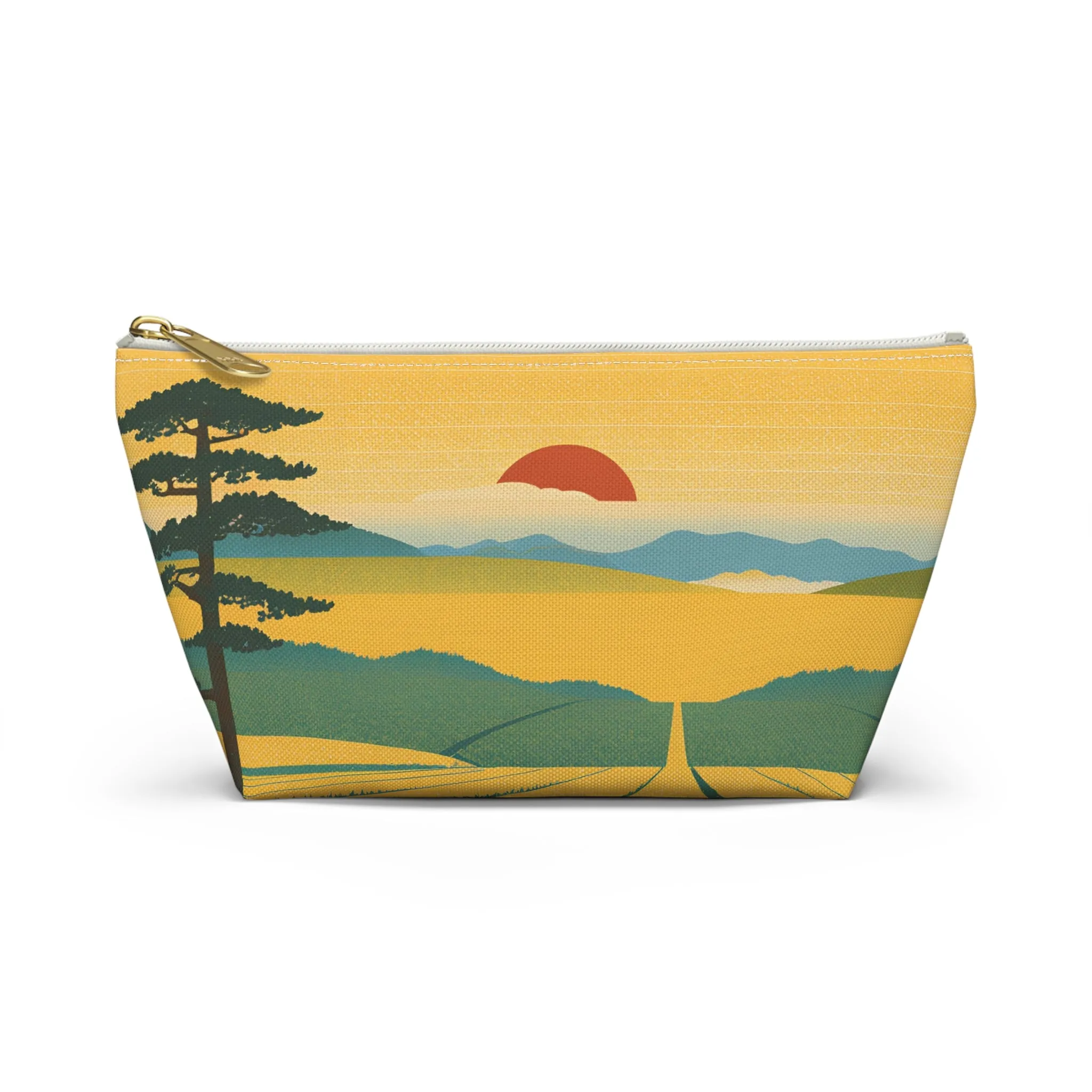 Sunset Over the Fields | Portable Tech Pouch for Gamers & Remote Workers