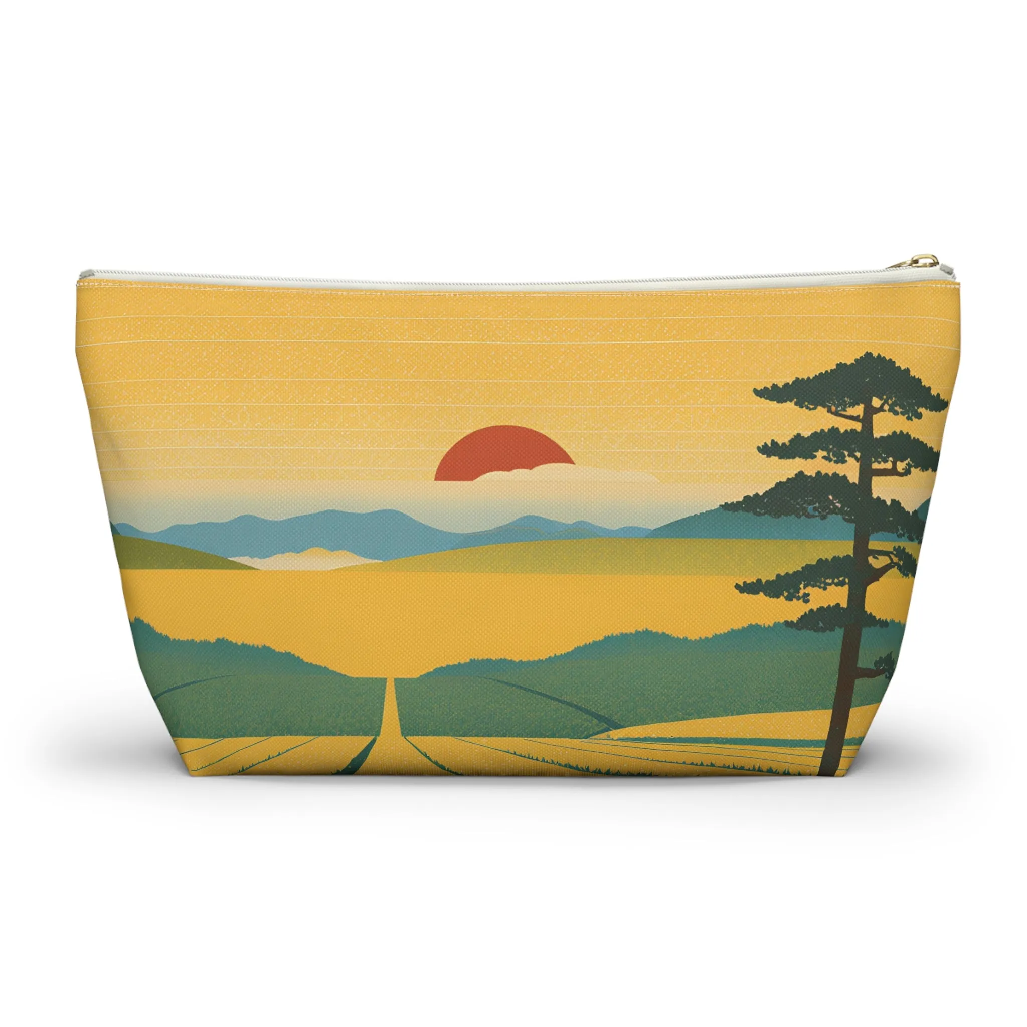 Sunset Over the Fields | Portable Tech Pouch for Gamers & Remote Workers
