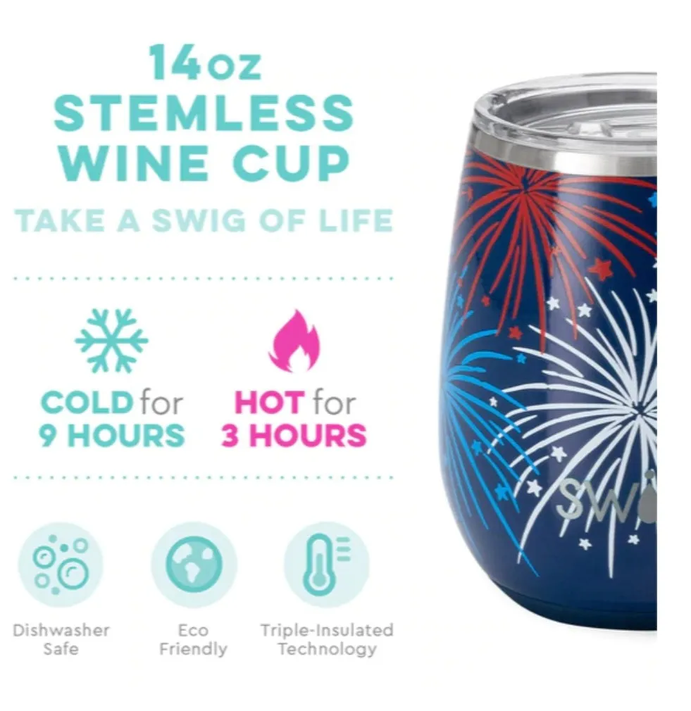 Swig Fireworks Stemless Wine Cup 14oz