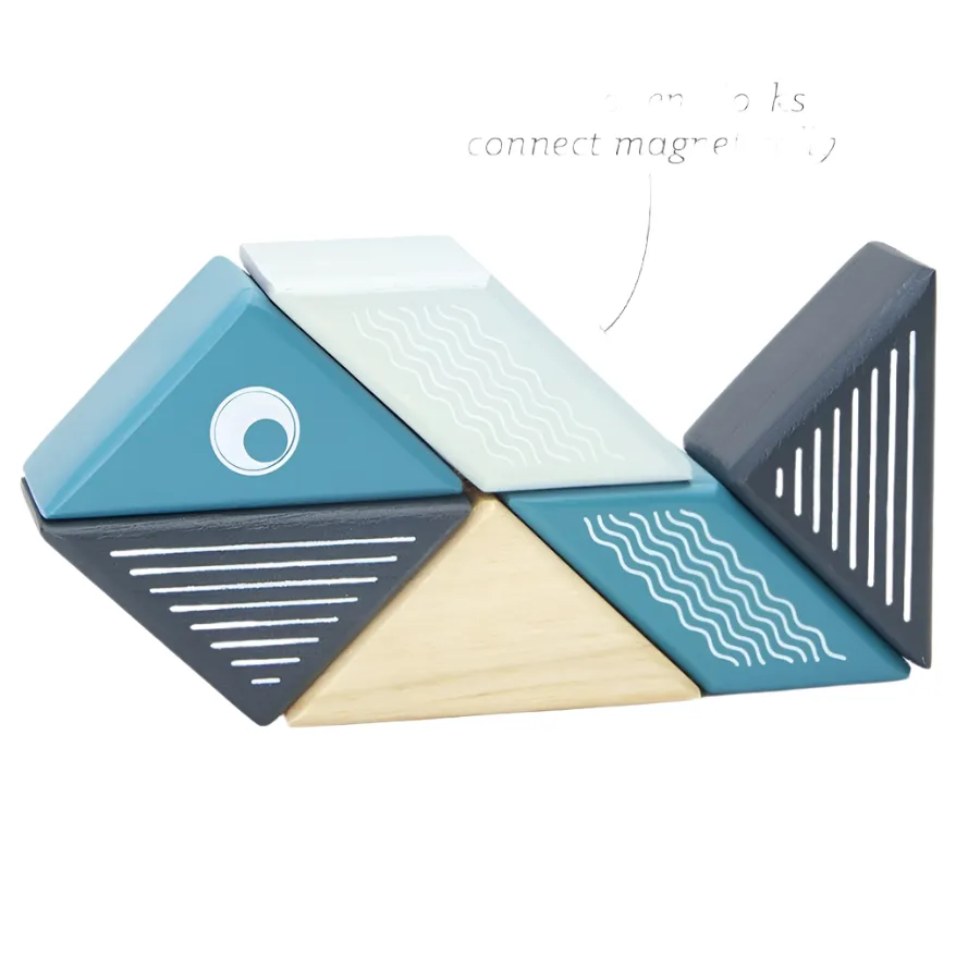 Tegu - Magnetic Wooden Block Set | Whale