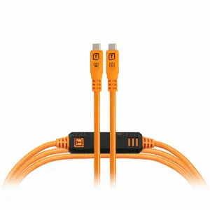 Tether Tools TetherPro Optima USB-C Cable (15', High-Visibility Orange) SKU: CUC15G2-ORG