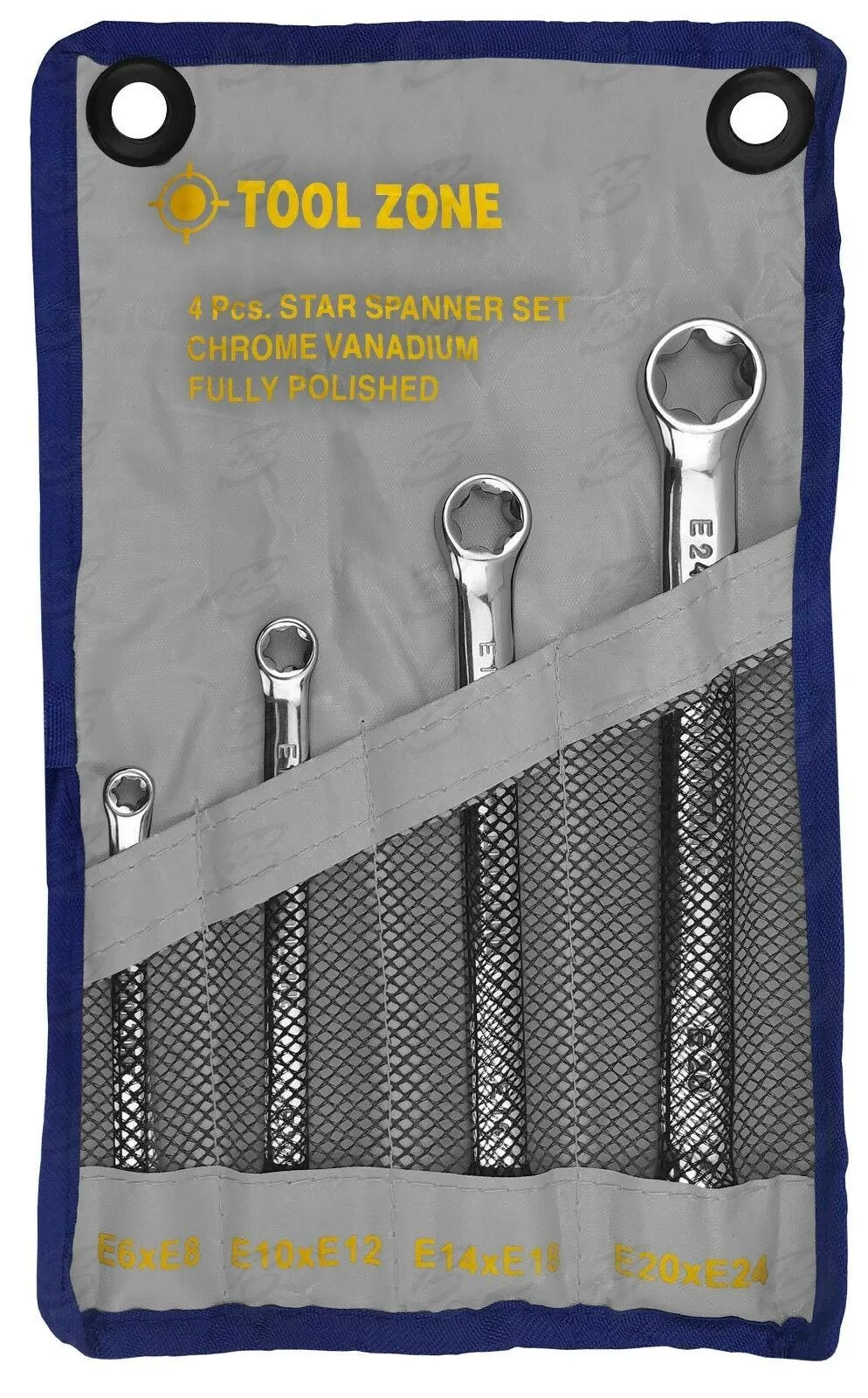 TOOLZONE 4PCS E - TORX SPANNER SET E6 - E24