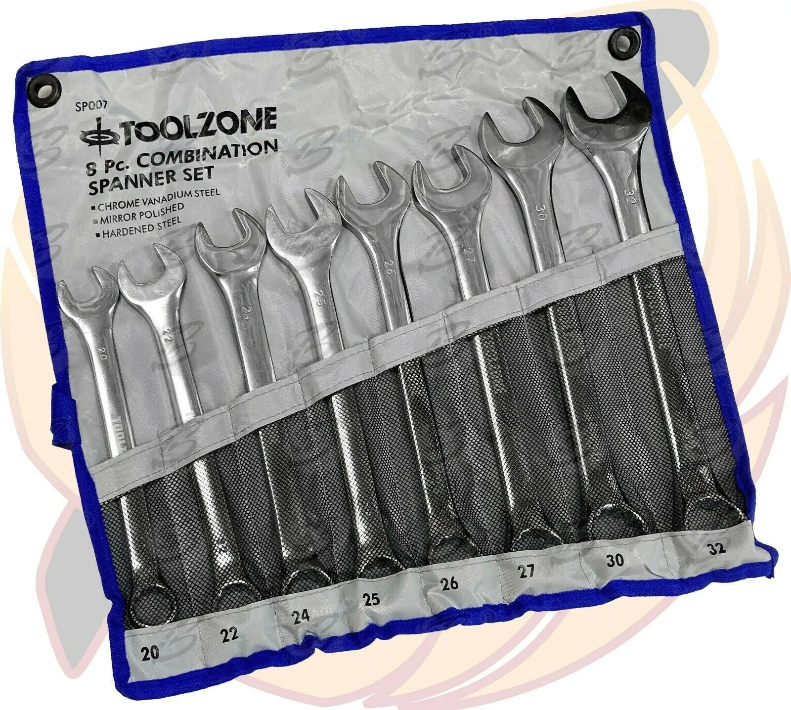 TOOLZONE 8PCS JUMBO COMBINATION SPANNER SET 22MM - 32MM