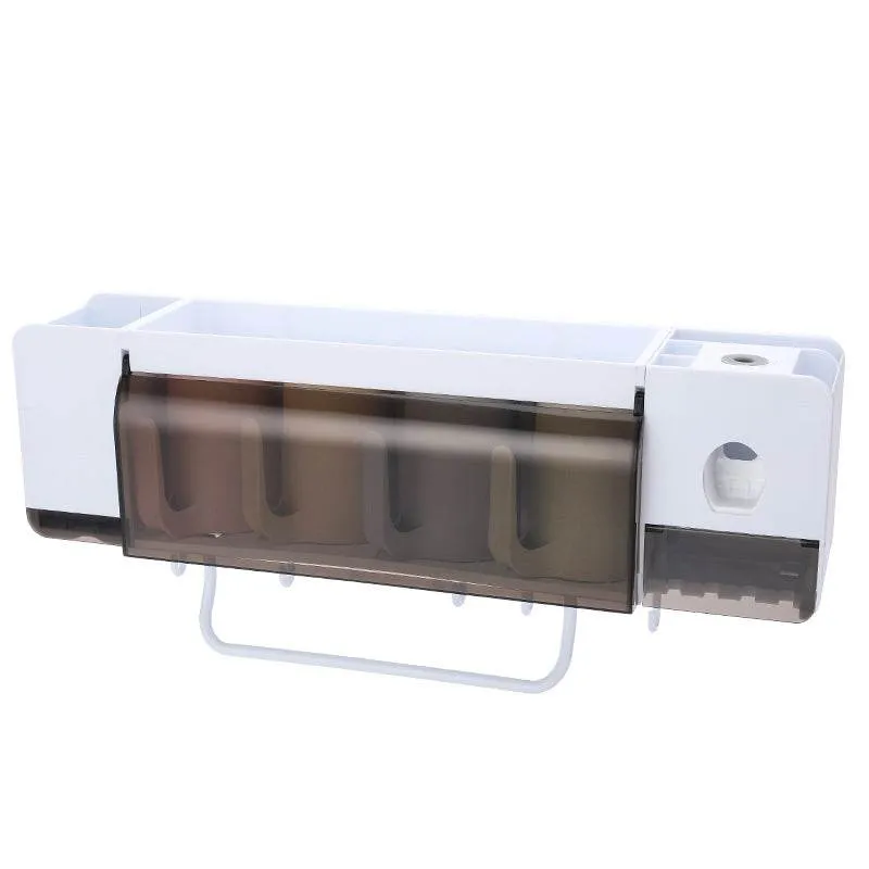 Toothbrush holder for toilet storage
