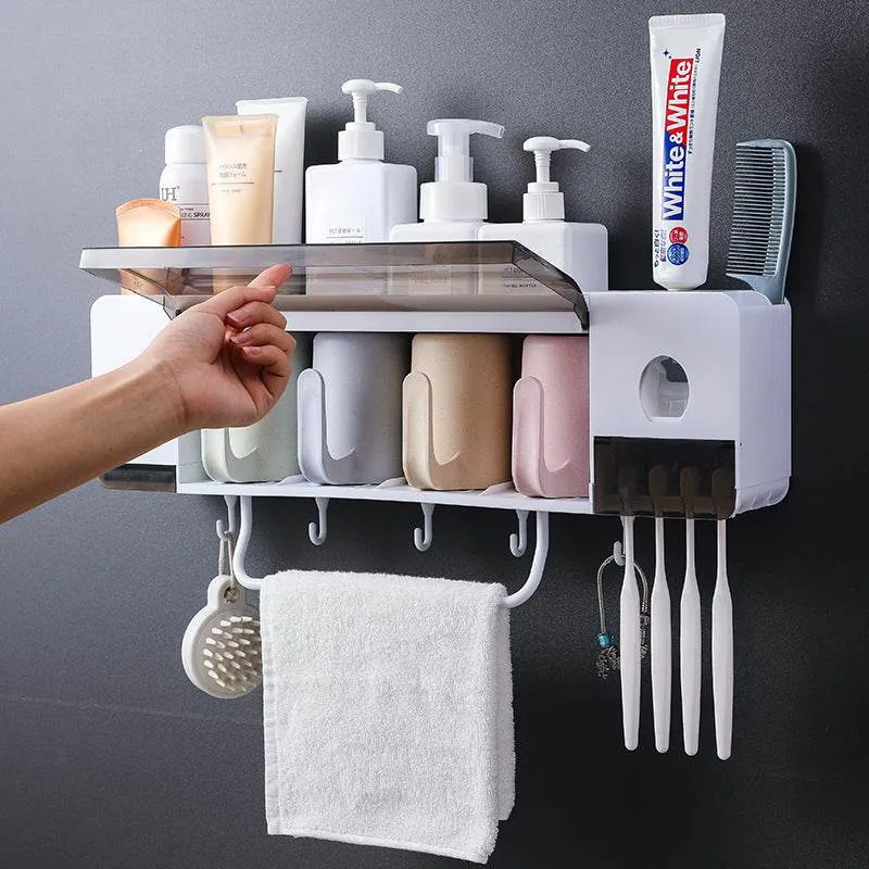 Toothbrush holder for toilet storage