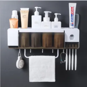 Toothbrush holder for toilet storage