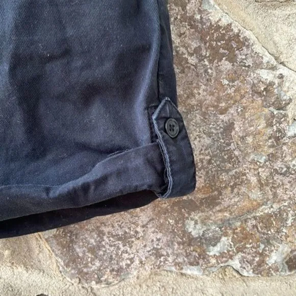 Tory Burch Convertible Roll Tab Chino Shorts in Black Size 26